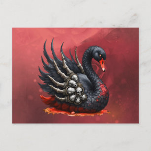 Dark Swan of Bones – Gothic Elegance Invitation Postcard