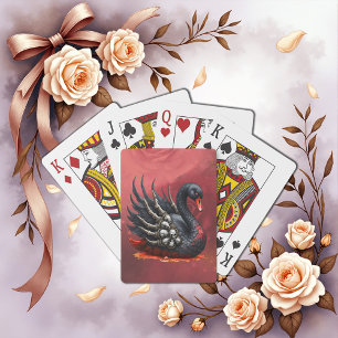Dark Swan of Bones – Gothic Elegance  Poker Cards