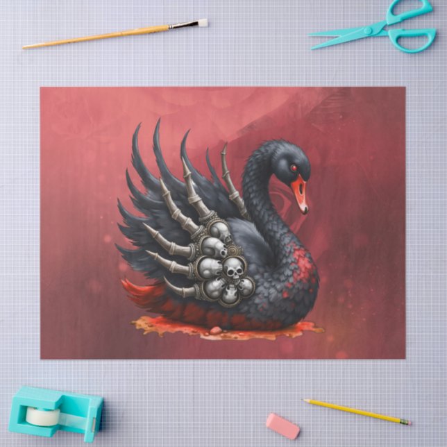 Dark Swan of Bones – Gothic Elegance  Tissue Paper (Craft)