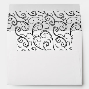 Dark Swirls Holiday Christmas Card Envelope
