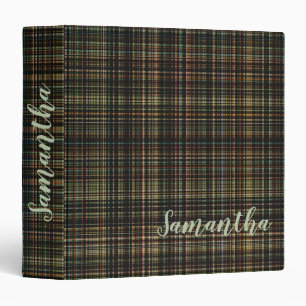 Dark Tartan (Plaid) Custom 3 Ring Binder