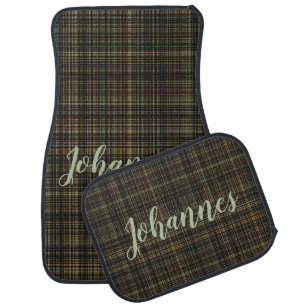 Dark Tartan (Plaid) Custom Car Floor Mat