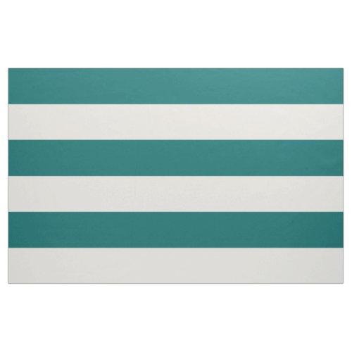 Dark Teal and Ivory Wide Stripes Large Scale Fabric