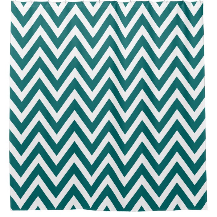 blue and white chevron shower curtain