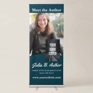 Dark Teal Author Book Signing and Book Launch Retractable Banner