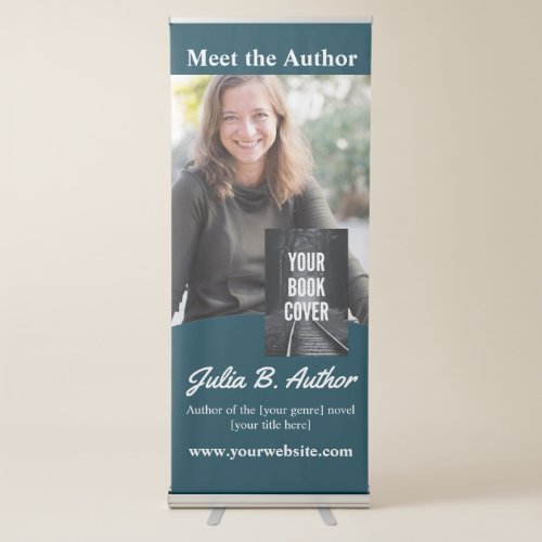 Dark Teal Author Book Signing and Book Launch Retractable Banner