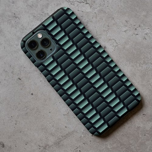 Dark Teal Blue Green Black Faux Stainless Steel iPhone 11 Pro Max Case