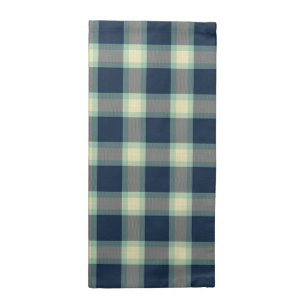 Dark Teal Blue Mint Green Classic Tartan Pattern Cloth Napkin