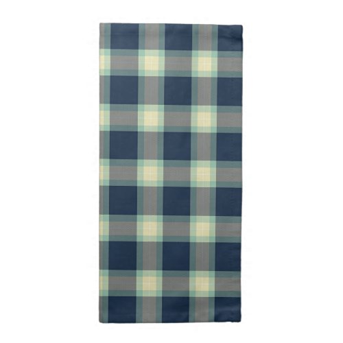 Dark Teal Blue Mint Green Classic Tartan Pattern Cloth Napkin