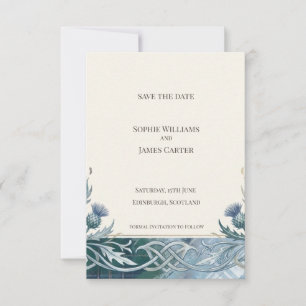 Dark Teal Celtic Save the Date Card