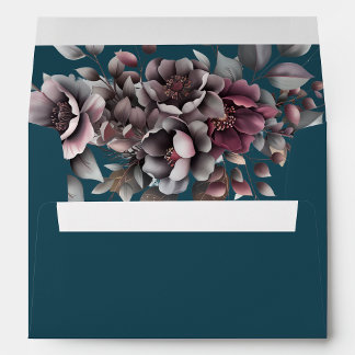 Dark Teal, Dusty Purple, Dusty Lavender, Wedding | Envelope