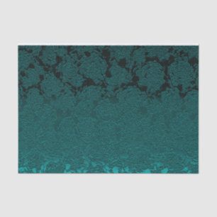Dark Teal Elegant Succulent Pattern Decoupage Tissue Paper