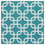 Dark Teal Geometric Links Pattern Fabric