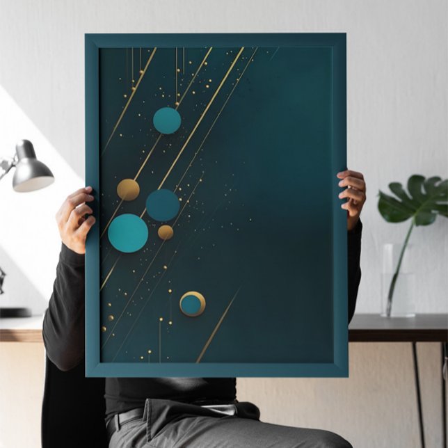 Dark Teal Gold Abstract Minimalist Poster (Creator Uploaded)
