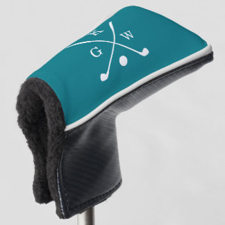 Dark Teal Golf Clubs Monogram Head Cover