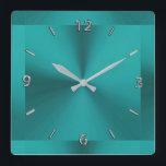 Dark Teal Green Metallic Clock<br><div class="desc">Dark Teal Green Metallic Clock</div>