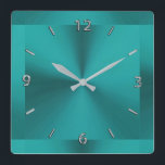 Dark Teal Green Metallic Clock<br><div class="desc">Dark Teal Green Metallic Clock</div>