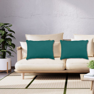Dark Teal Green Solid Plain Color Jewel Tone  Accent Pillow