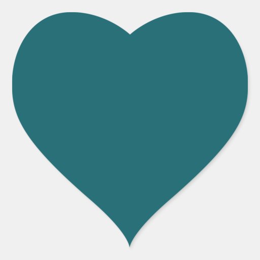 Dark Teal Heart Sticker | Zazzle