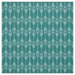 Dark Teal Herringbone Arrows Fabric