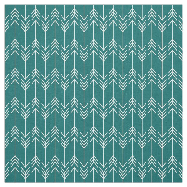 Dark Teal Herringbone Arrows Fabric (Swatch)