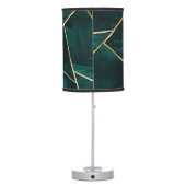 Dark Teal Ink Gold Geometric Glam #1 Table Lamp (Back)
