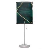 Dark Teal Ink Gold Geometric Glam #1 Table Lamp (Left)