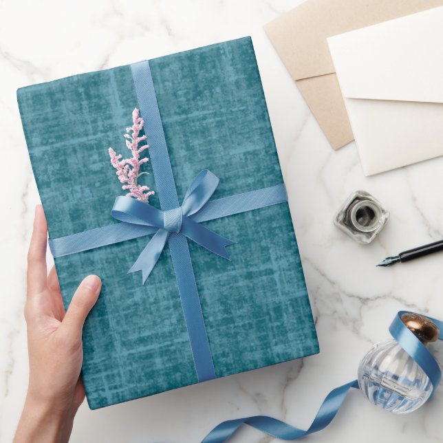 Dark Teal Linen Wrapping Paper (Gifting)