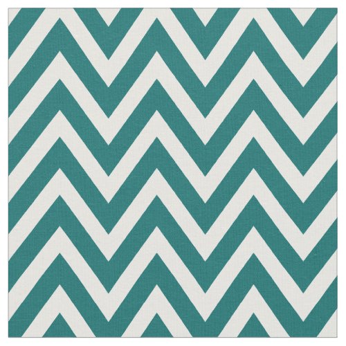 Dark Teal Modern Chevron Stripes Fabric