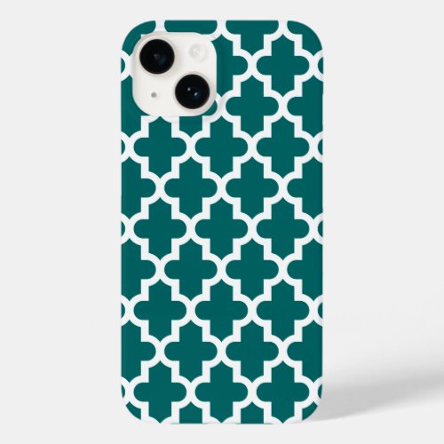 Dark Teal Modern Moroccan Pattern Case_Mate iPhone 14 Case