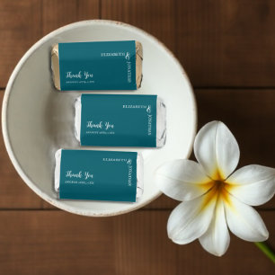 Dark Teal Modern Typography Wedding Hershey's Miniatures