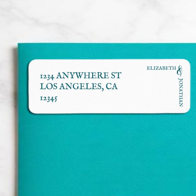 Dark Teal Modern Typography Wedding Label (Creator Uploaded)