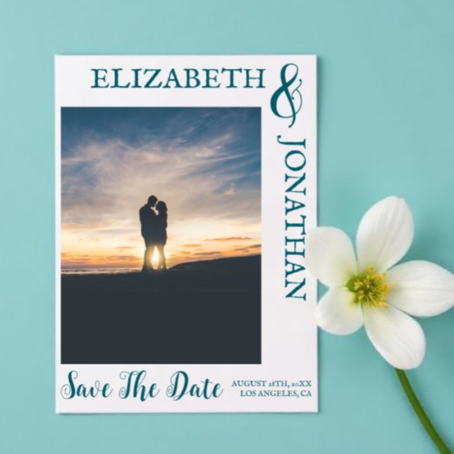 Dark Teal Modern Typography Wedding Save The Date (Creator Uploaded)