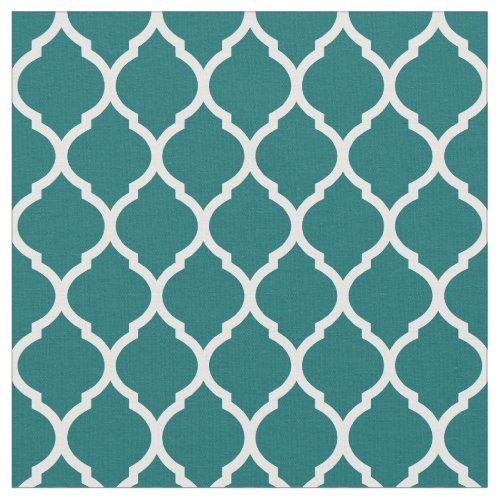 Dark Teal Moroccan Quatrefoil Fabric