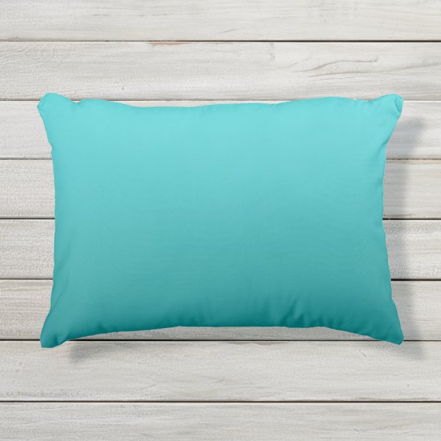 Dark Teal Ombre Outdoor Pillow (Front)
