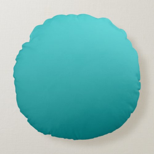Dark Teal Ombre Round Pillow
