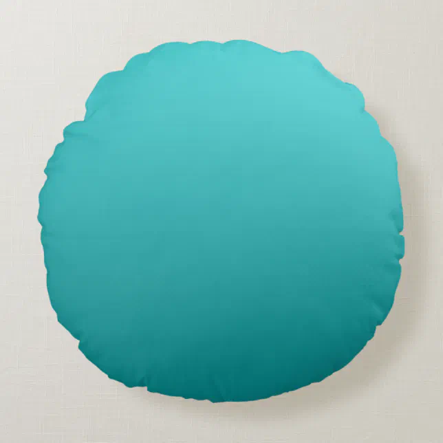 Dark Teal Ombre Round Pillow Zazzle