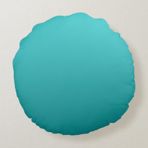Dark Teal Ombre Round Pillow Zazzle