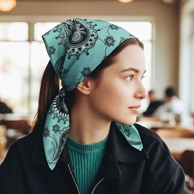 Dark teal paisley bandana (Creator Uploaded)