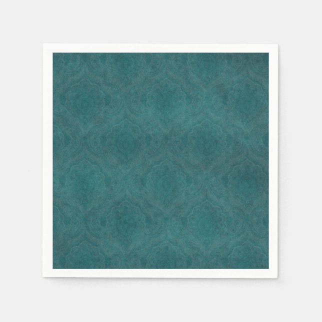 Dark Teal Pattern background Napkins (Front)