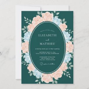 Dark Teal Polished Winter Wedding Invitation