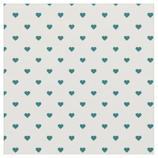 Dark Teal Polka Dot Hearts Fabric