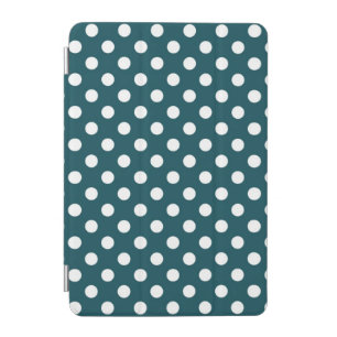 Dark Teal Polka Dots Pattern iPad Mini Cover