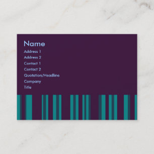 dark teal purple stripes business card