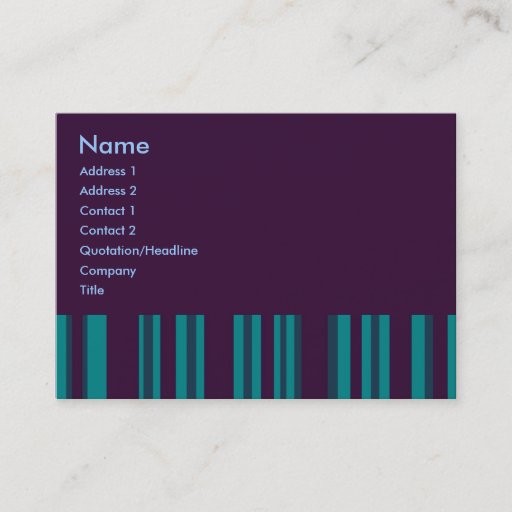 Customizable dark teal purple stripes business cards