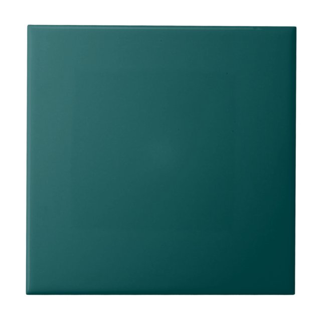 Dark Teal Solid Color Ceramic Tile (Front)