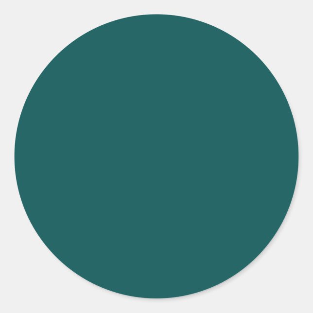 Dark Teal Solid Color Classic Round Sticker (Front)
