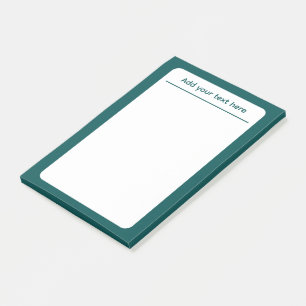 Dark Teal Solid Color Custom Post-it Notes