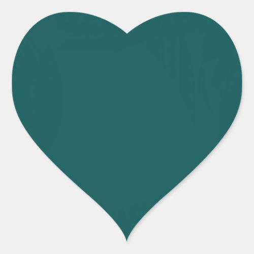 Dark Teal Solid Color Heart Sticker