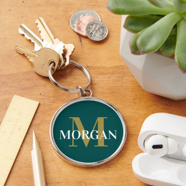 Dark Teal Solid Color Keychain (Desk)
